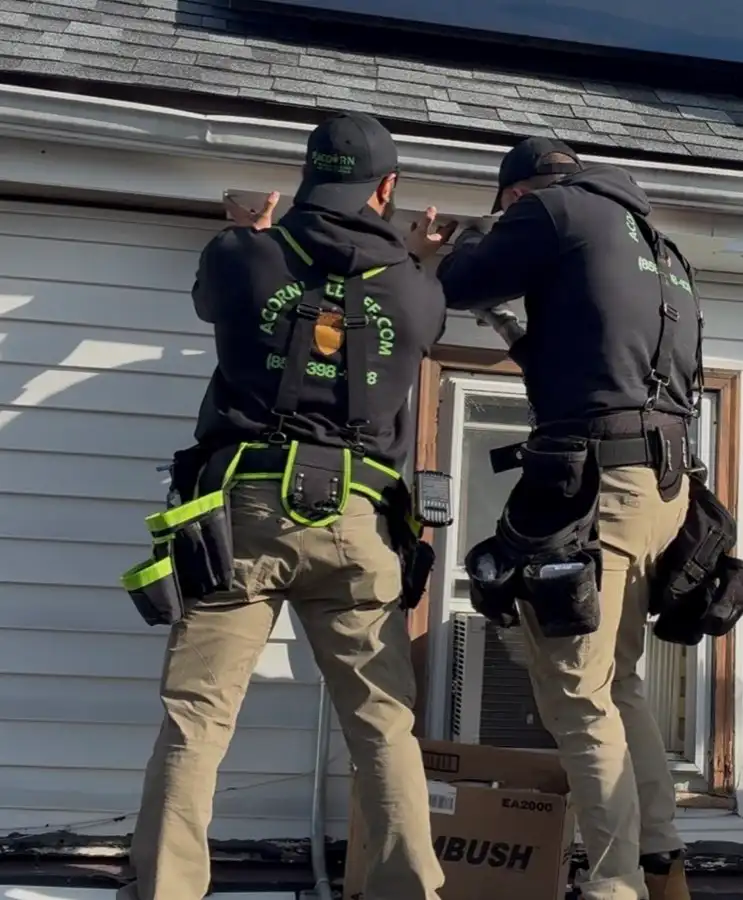 Soffit return repaired and sealed by Acorn Wildlife during an exclusion job on a South Jersey home